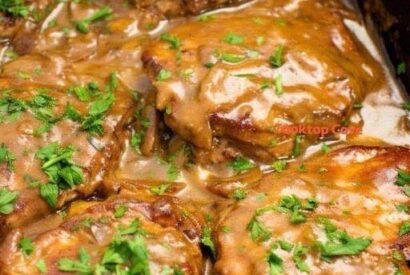 Thumbnail for Smothered Pork Chops with Creamy Onion Gravy
