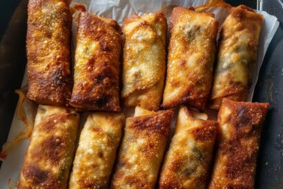 Thumbnail for Cheesy Hatch Green Chile Cheeseburger Egg Rolls